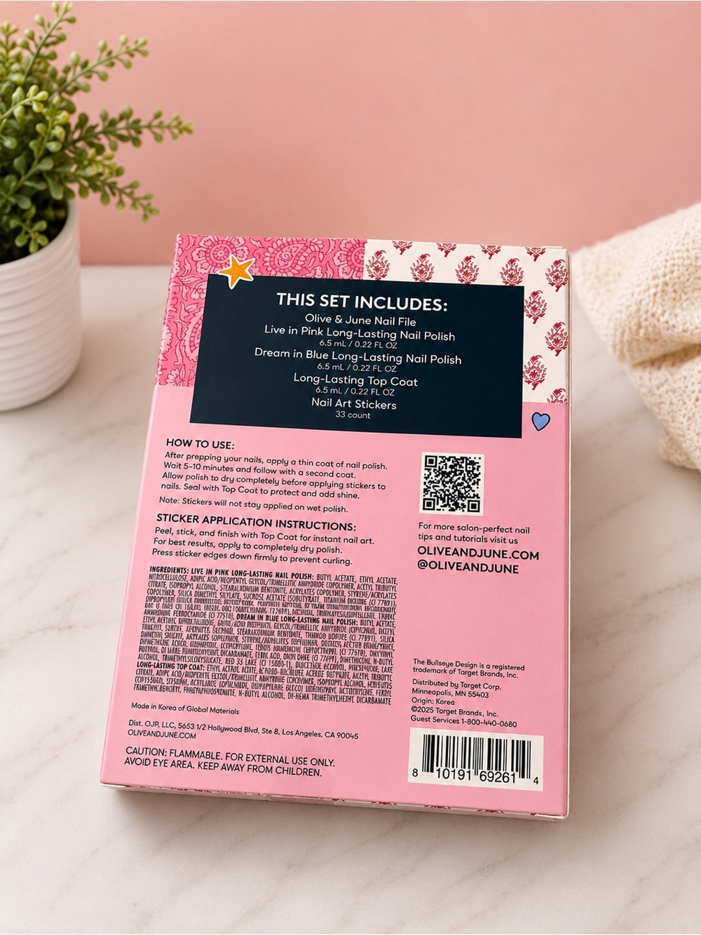 Roller Rabbit Pink & Blue Mini Manicure Kit - Picture 2 of 3